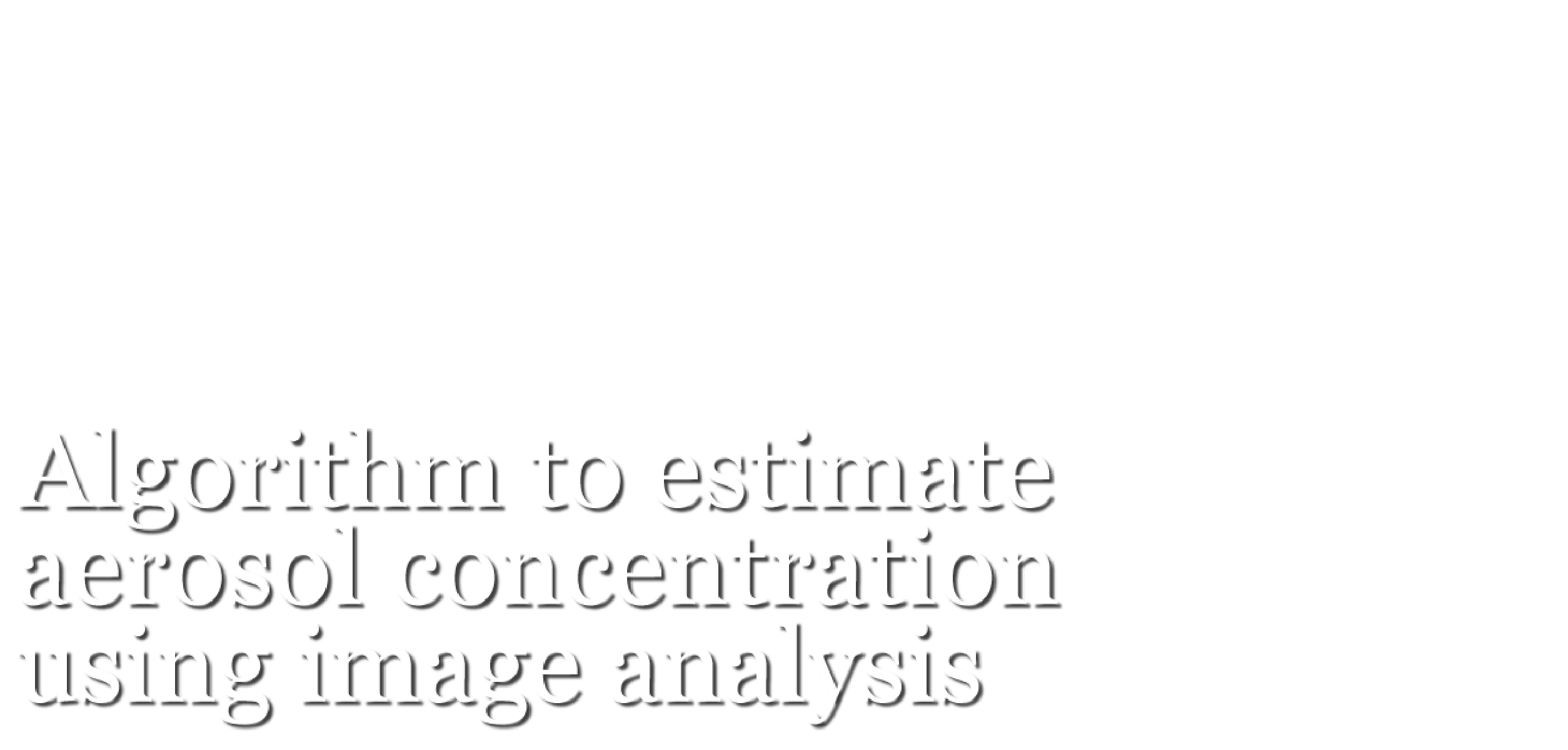 SNAP-CII: Algorithm to estimate aerosol concentration using image analysis